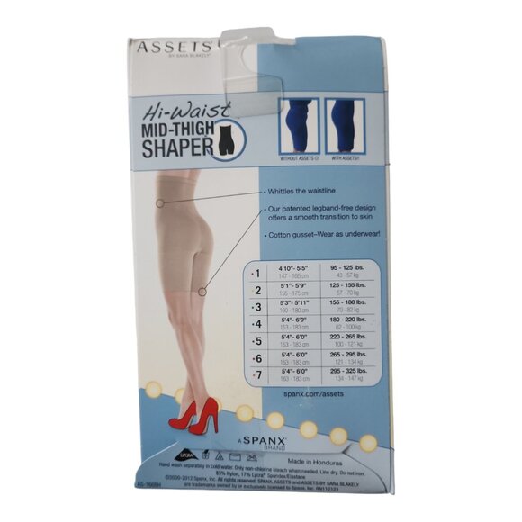 Assets by Sara Blakely Spanx Brand Hi-Waist Mid-Thigh Shaper Nude Size 4 166B - Picture 2 of 3